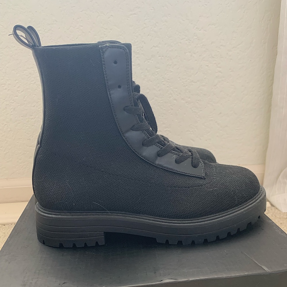 Top shop black lace up boots